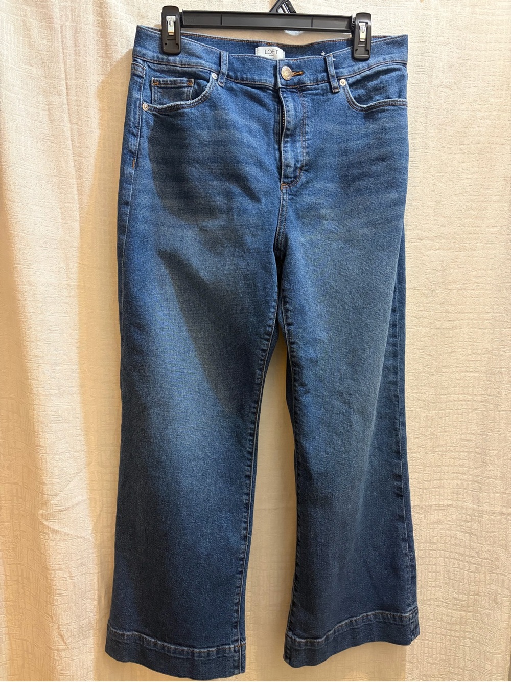 LOFT Wide-Leg Jeans in Classic Blue Denim